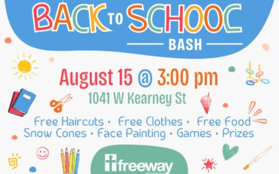 Upcoming: Back to School Bash – Date of event is August 15th, 2026 @ Freeway Ministries, 1041 W. Kearney Street Springfield, MO 65803